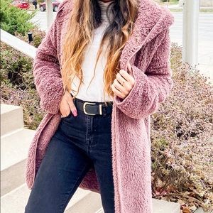 PINK Sherpa cardigan